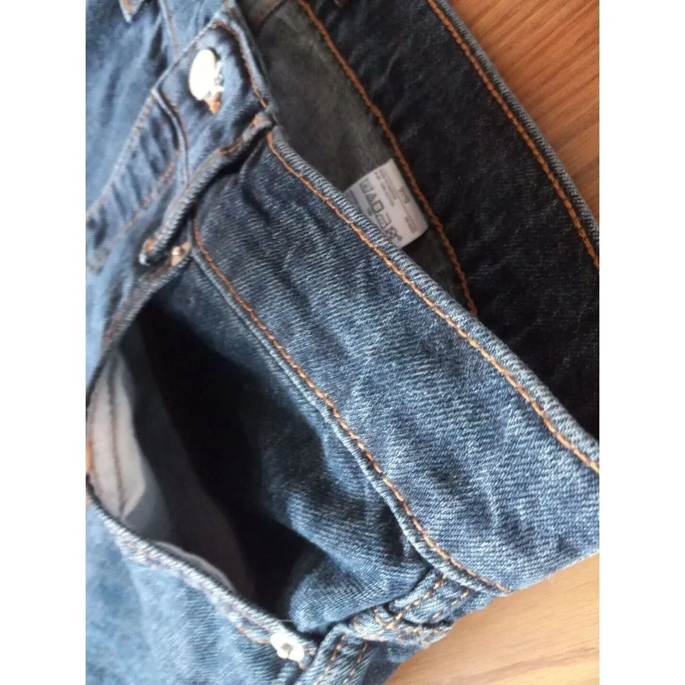 Banana Republic Navy Blue Jeans Mens 36X40‎ Inseam 29 Tapered Fit Athleisure